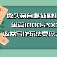 ���ںŸ������£�΢ͷ����ý�帱ҵ��Ŀ����ƪ1000-2000+����д���淨��ȫ��